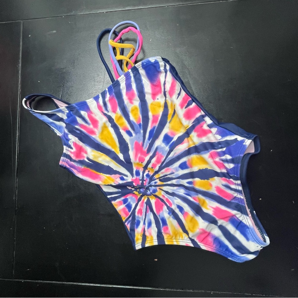 Angel Beach Kids Colorful Tie-Dye Swimsuit Girls 10